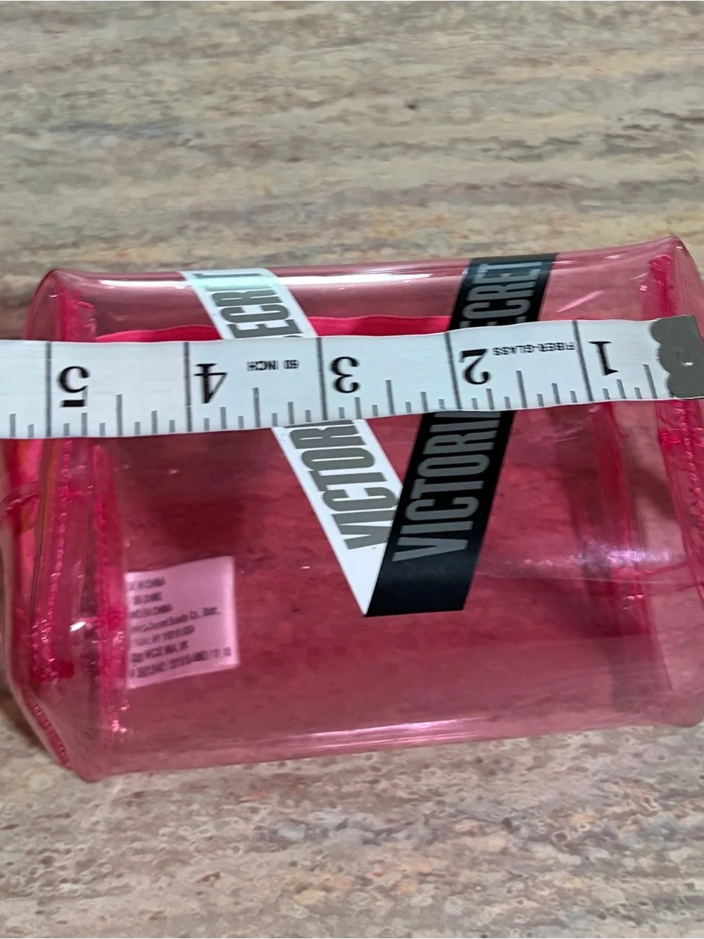 Victoria's Secret Hot Pink Clear Travel Pouch with Logo